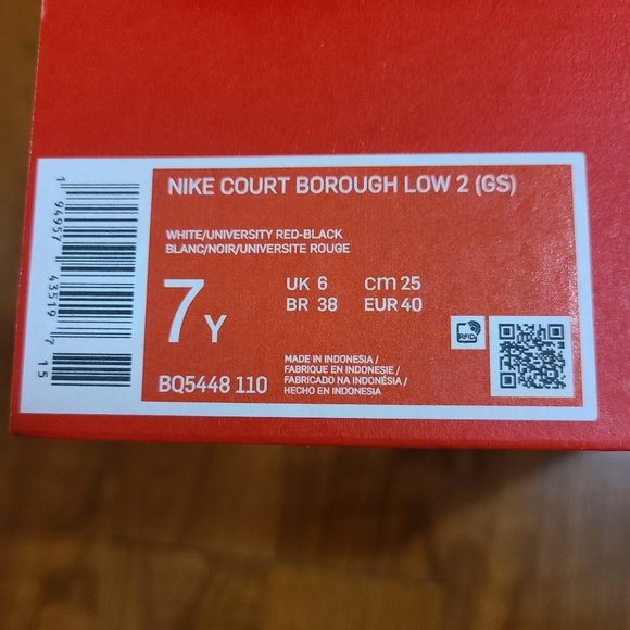 Nike Court Borough Low 2 (GS) Size 7y - Picture 6 of 6